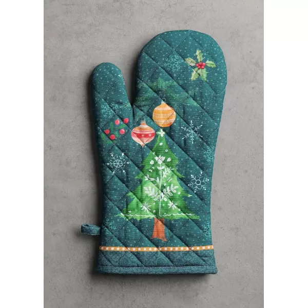 imageMaison d Hermine Oven Mitts  Pot Holders 100 Cotton Heat Resistant Oven Mitt 75quotx13quot ampamp Pot Holder 8quotx8quot Cooking BBQ Baking Grilling Fruit DHiver ThanksgivingChristmas45  Hygge Christmas