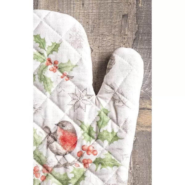 imageMaison d Hermine Oven Mitts  Pot Holders 100 Cotton Heat Resistant Oven Mitt 75quotx13quot ampamp Pot Holder 8quotx8quot Cooking BBQ Baking Grilling Fruit DHiver ThanksgivingChristmas31  Christmas Dew