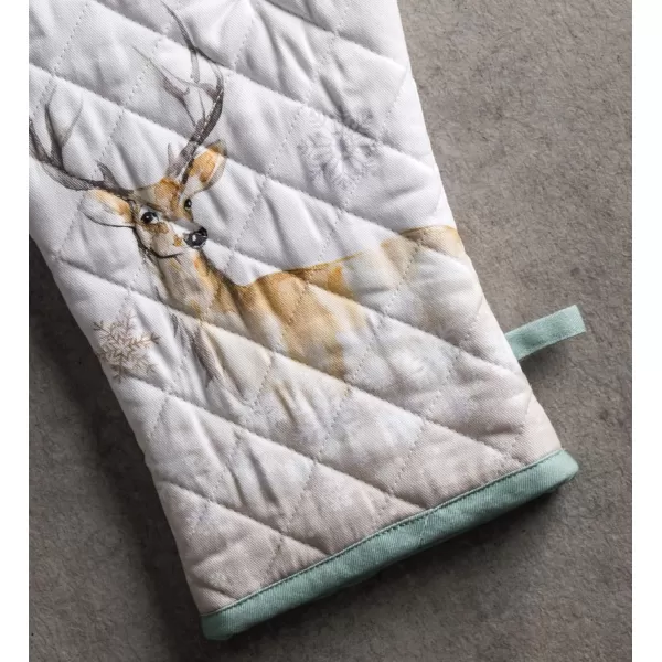 imageMaison d Hermine Oven Mitts  Pot Holders 100 Cotton Heat Resistant Oven Mitt 75quotx13quot ampamp Pot Holder 8quotx8quot Cooking BBQ Baking Grilling Fruit DHiver ThanksgivingChristmas11  Deer in the Woods