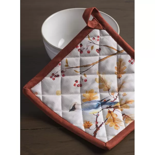 imageMaison d Hermine Oven Mitts  Pot Holders 100 Cotton Heat Resistant Oven Mitt 75quotx13quot ampamp Pot Holder 8quotx8quot Cooking BBQ Baking Grilling Fruit DHiver ThanksgivingChristmas37  Oak Leaves
