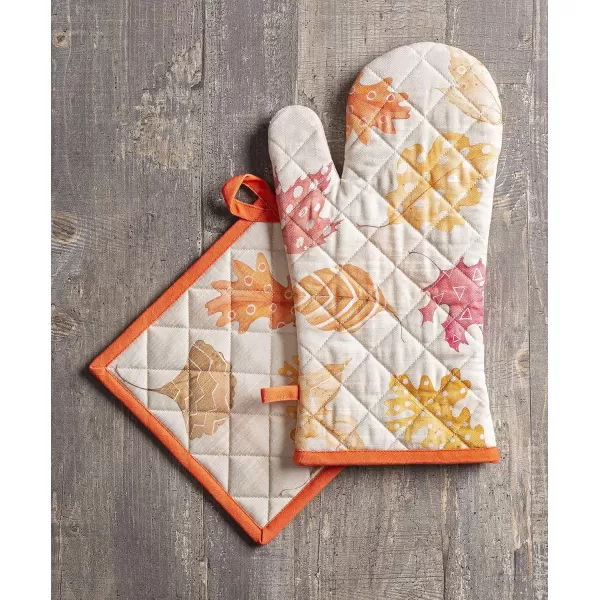 imageMaison d Hermine Oven Mitts  Pot Holders 100 Cotton Heat Resistant Oven Mitt 75quotx13quot ampamp Pot Holder 8quotx8quot Cooking BBQ Baking Grilling Fruit DHiver ThanksgivingChristmas20  Colors of Autumn