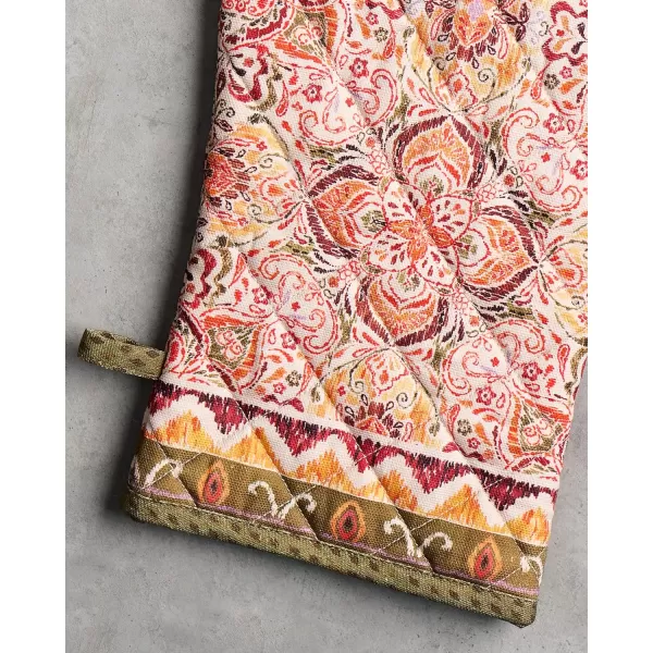 imageMaison d Hermine Oven Mitts  Pot Holders 100 Cotton Heat Resistant Oven Mitt 75quotx13quot ampamp Pot Holder 8quotx8quot Cooking BBQ Baking Grilling Fruit DHiver ThanksgivingChristmas16  Damask