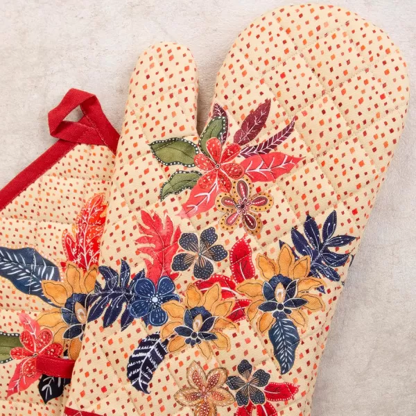 imageMaison d Hermine Oven Mitts  Pot Holders 100 Cotton Heat Resistant Oven Mitt 75quotx13quot ampamp Pot Holder 8quotx8quot Cooking BBQ Baking Grilling Fruit DHiver ThanksgivingChristmas39  Kalahari