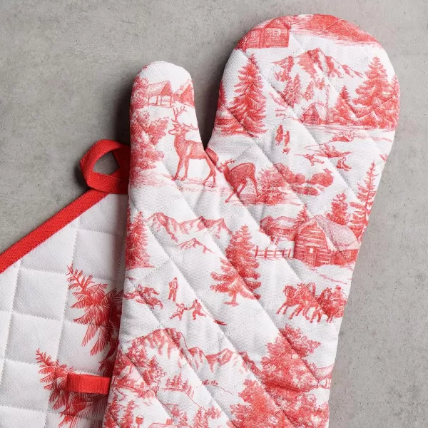 imageMaison d Hermine Oven Mitts  Pot Holders 100 Cotton Heat Resistant Oven Mitt 75quotx13quot ampamp Pot Holder 8quotx8quot Cooking BBQ Baking Grilling Fruit DHiver ThanksgivingChristmas48  Winter Jouy