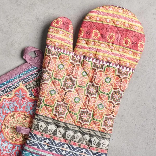 imageMaison d Hermine Oven Mitts  Pot Holders 100 Cotton Heat Resistant Oven Mitt 75quotx13quot ampamp Pot Holder 8quotx8quot Cooking BBQ Baking Grilling Fruit DHiver ThanksgivingChristmas21  Ispahan