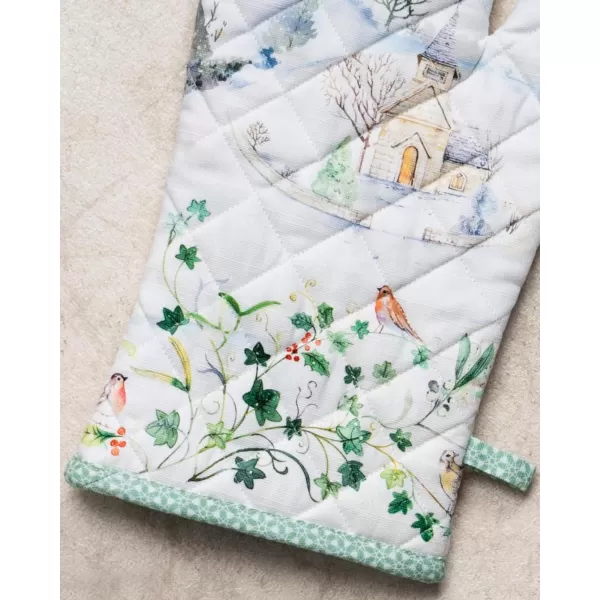 imageMaison d Hermine Oven Mitts  Pot Holders 100 Cotton Heat Resistant Oven Mitt 75quotx13quot ampamp Pot Holder 8quotx8quot Cooking BBQ Baking Grilling Fruit DHiver ThanksgivingChristmasSnowy World