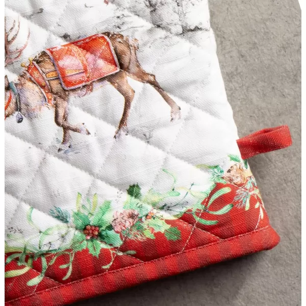 imageMaison d Hermine Oven Mitts  Pot Holders 100 Cotton Heat Resistant Oven Mitt 75quotx13quot ampamp Pot Holder 8quotx8quot Cooking BBQ Baking Grilling Fruit DHiver ThanksgivingChristmas26  Christmas Tradition