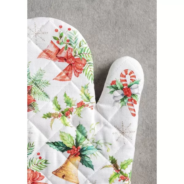 imageMaison d Hermine Oven Mitts  Pot Holders 100 Cotton Heat Resistant Oven Mitt 75quotx13quot ampamp Pot Holder 8quotx8quot Cooking BBQ Baking Grilling Fruit DHiver ThanksgivingChristmas36  Chromo
