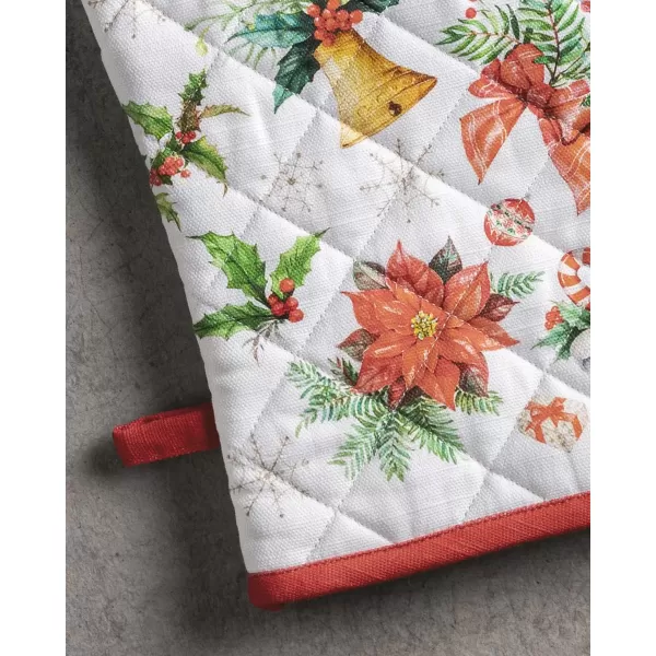 imageMaison d Hermine Oven Mitts  Pot Holders 100 Cotton Heat Resistant Oven Mitt 75quotx13quot ampamp Pot Holder 8quotx8quot Cooking BBQ Baking Grilling Fruit DHiver ThanksgivingChristmas36  Chromo