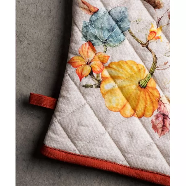 imageMaison d Hermine Oven Mitts  Pot Holders 100 Cotton Heat Resistant Oven Mitt 75quotx13quot ampamp Pot Holder 8quotx8quot Cooking BBQ Baking Grilling Fruit DHiver ThanksgivingChristmas28  Potiron