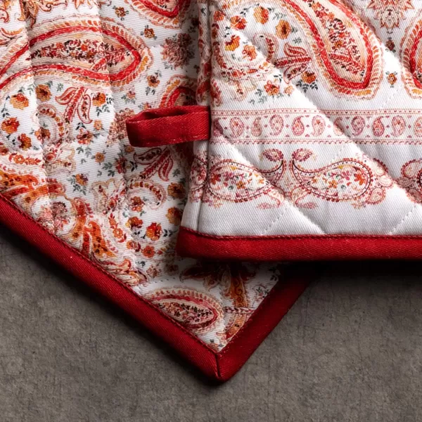 imageMaison d Hermine Oven Mitts  Pot Holders 100 Cotton Heat Resistant Oven Mitt 75quotx13quot ampamp Pot Holder 8quotx8quot Cooking BBQ Baking Grilling Fruit DHiver ThanksgivingChristmas10  Orient