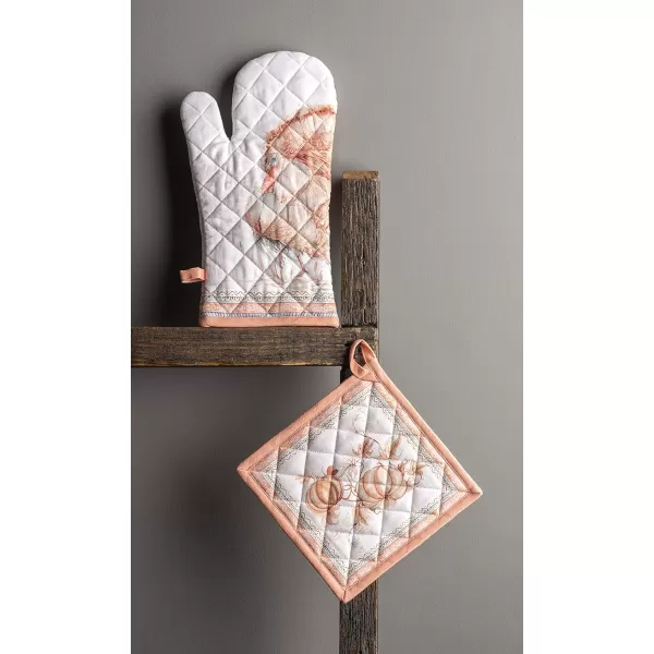 imageMaison d Hermine Oven Mitts  Pot Holders 100 Cotton Heat Resistant Oven Mitt 75quotx13quot ampamp Pot Holder 8quotx8quot Cooking BBQ Baking Grilling Fruit DHiver ThanksgivingChristmas34  Giving Thanks