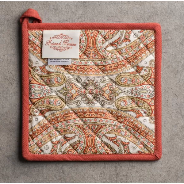 imageMaison d Hermine Oven Mitts  Pot Holders 100 Cotton Heat Resistant Oven Mitt 75quotx13quot ampamp Pot Holder 8quotx8quot Cooking BBQ Baking Grilling Fruit DHiver ThanksgivingChristmas4  Kashmir Paisley