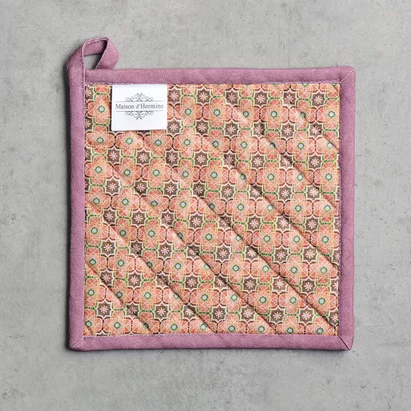 imageMaison d Hermine Oven Mitts  Pot Holders 100 Cotton Heat Resistant Oven Mitt 75quotx13quot ampamp Pot Holder 8quotx8quot Cooking BBQ Baking Grilling Fruit DHiver ThanksgivingChristmas21  Ispahan