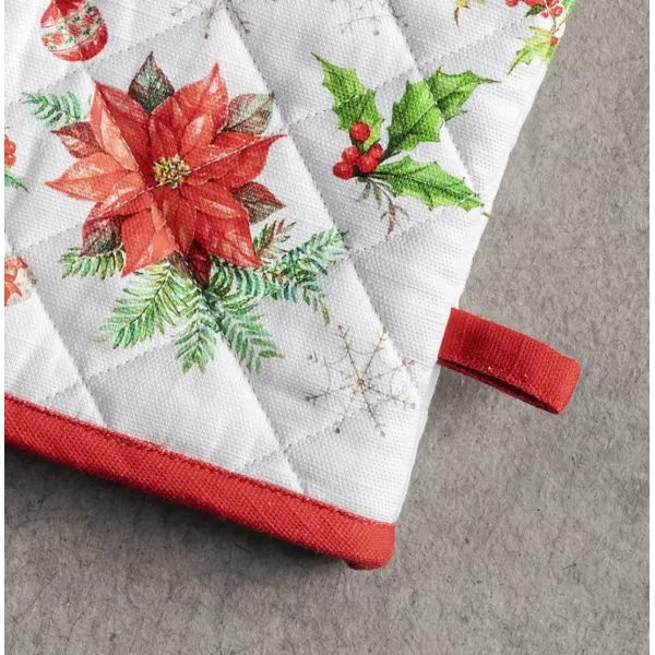 imageMaison d Hermine Oven Mitts  Pot Holders 100 Cotton Heat Resistant Oven Mitt 75quotx13quot ampamp Pot Holder 8quotx8quot Cooking BBQ Baking Grilling Fruit DHiver ThanksgivingChristmas36  Chromo