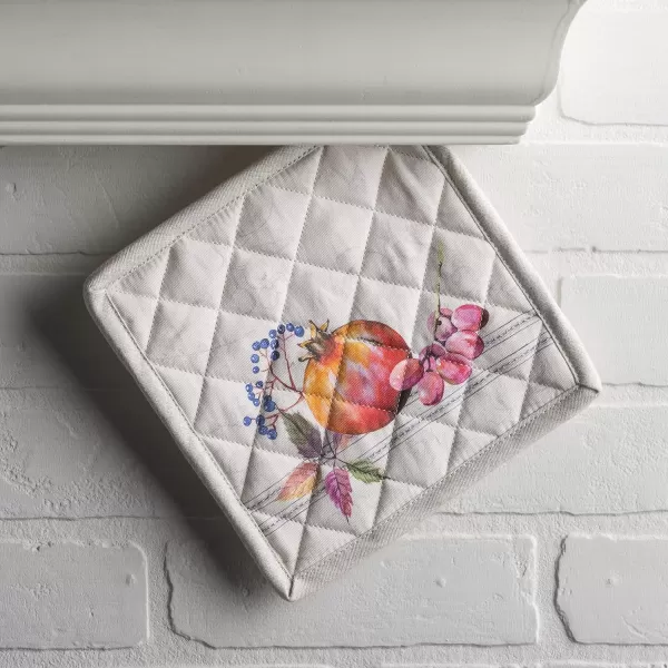 imageMaison d Hermine Oven Mitts  Pot Holders 100 Cotton Heat Resistant Oven Mitt 75quotx13quot ampamp Pot Holder 8quotx8quot Cooking BBQ Baking Grilling Fruit DHiver ThanksgivingChristmas23  Fruit Dhiver