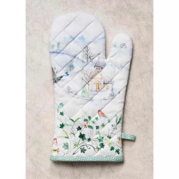 imageMaison d Hermine Oven Mitts  Pot Holders 100 Cotton Heat Resistant Oven Mitt 75quotx13quot ampamp Pot Holder 8quotx8quot Cooking BBQ Baking Grilling Fruit DHiver ThanksgivingChristmasSnowy World