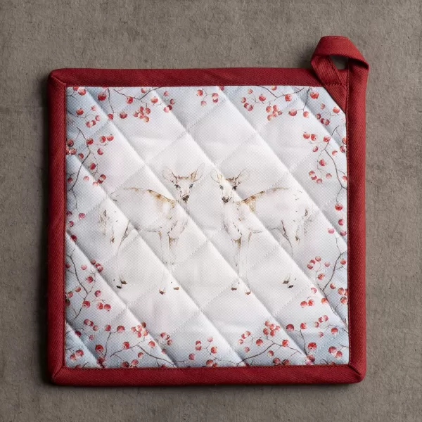 imageMaison d Hermine Oven Mitts  Pot Holders 100 Cotton Heat Resistant Oven Mitt 75quotx13quot ampamp Pot Holder 8quotx8quot Cooking BBQ Baking Grilling Fruit DHiver ThanksgivingChristmas33  Fairytale Forest