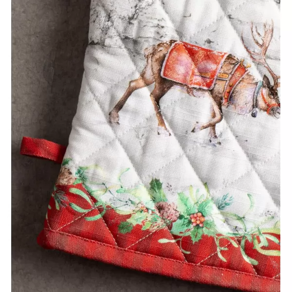 imageMaison d Hermine Oven Mitts  Pot Holders 100 Cotton Heat Resistant Oven Mitt 75quotx13quot ampamp Pot Holder 8quotx8quot Cooking BBQ Baking Grilling Fruit DHiver ThanksgivingChristmas26  Christmas Tradition