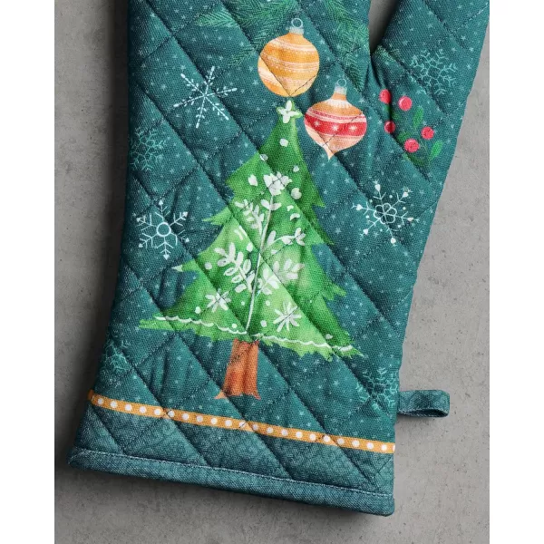 imageMaison d Hermine Oven Mitts  Pot Holders 100 Cotton Heat Resistant Oven Mitt 75quotx13quot ampamp Pot Holder 8quotx8quot Cooking BBQ Baking Grilling Fruit DHiver ThanksgivingChristmas45  Hygge Christmas