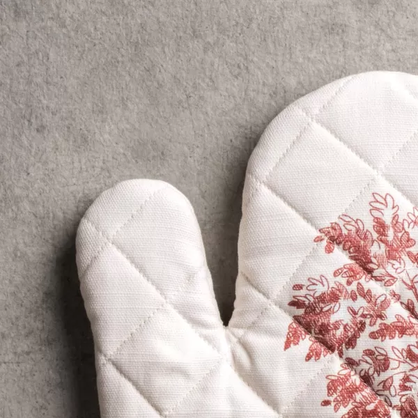 imageMaison d Hermine Oven Mitts  Pot Holders 100 Cotton Heat Resistant Oven Mitt 75quotx13quot ampamp Pot Holder 8quotx8quot Cooking BBQ Baking Grilling Fruit DHiver ThanksgivingChristmas43  Holy Jouy  Red