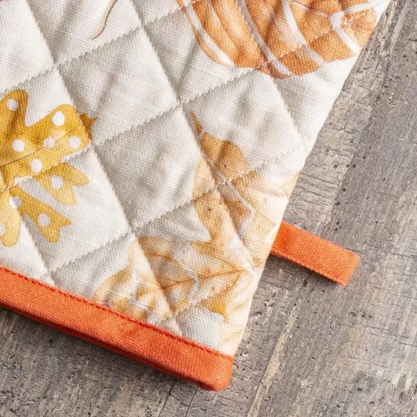 imageMaison d Hermine Oven Mitts  Pot Holders 100 Cotton Heat Resistant Oven Mitt 75quotx13quot ampamp Pot Holder 8quotx8quot Cooking BBQ Baking Grilling Fruit DHiver ThanksgivingChristmas20  Colors of Autumn