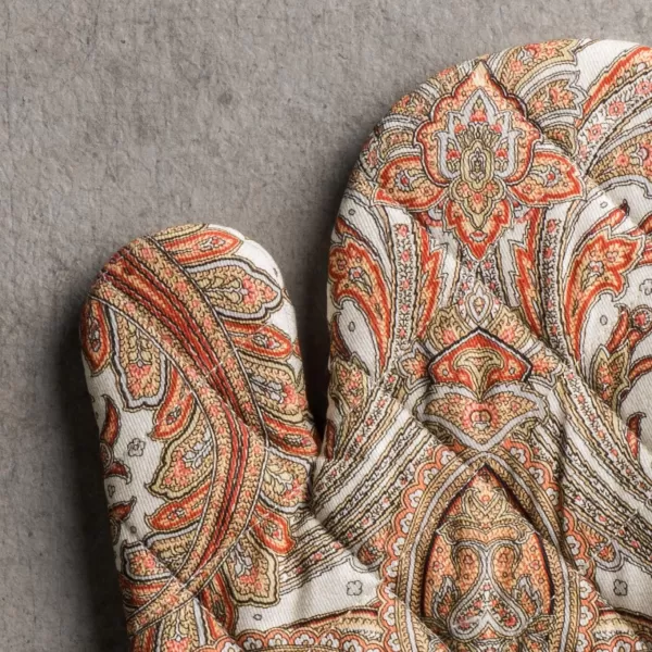 imageMaison d Hermine Oven Mitts  Pot Holders 100 Cotton Heat Resistant Oven Mitt 75quotx13quot ampamp Pot Holder 8quotx8quot Cooking BBQ Baking Grilling Fruit DHiver ThanksgivingChristmas4  Kashmir Paisley