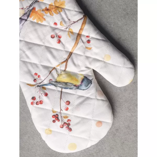 imageMaison d Hermine Oven Mitts  Pot Holders 100 Cotton Heat Resistant Oven Mitt 75quotx13quot ampamp Pot Holder 8quotx8quot Cooking BBQ Baking Grilling Fruit DHiver ThanksgivingChristmas37  Oak Leaves