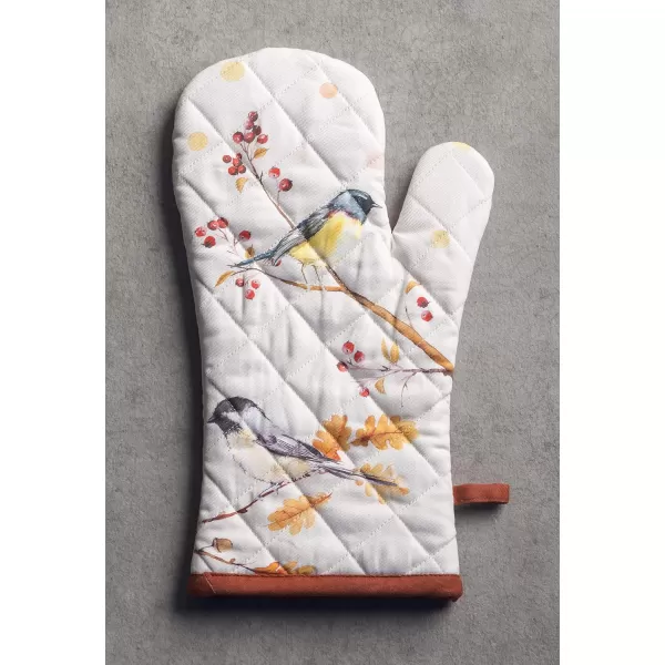 imageMaison d Hermine Oven Mitts  Pot Holders 100 Cotton Heat Resistant Oven Mitt 75quotx13quot ampamp Pot Holder 8quotx8quot Cooking BBQ Baking Grilling Fruit DHiver ThanksgivingChristmas37  Oak Leaves