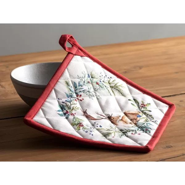imageMaison d Hermine Oven Mitts  Pot Holders 100 Cotton Heat Resistant Oven Mitt 75quotx13quot ampamp Pot Holder 8quotx8quot Cooking BBQ Baking Grilling Fruit DHiver ThanksgivingChristmas27  Holly Time