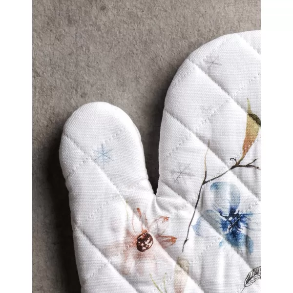imageMaison d Hermine Oven Mitts  Pot Holders 100 Cotton Heat Resistant Oven Mitt 75quotx13quot ampamp Pot Holder 8quotx8quot Cooking BBQ Baking Grilling Fruit DHiver ThanksgivingChristmas15  Ice Florals