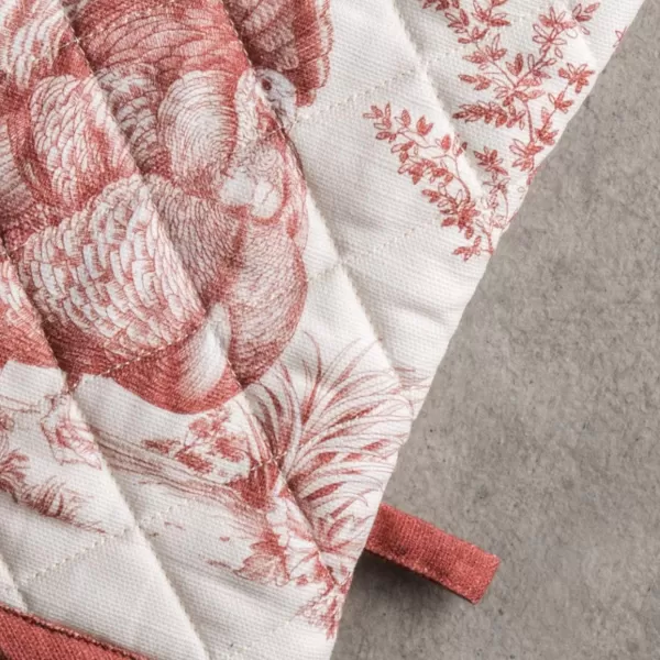 imageMaison d Hermine Oven Mitts  Pot Holders 100 Cotton Heat Resistant Oven Mitt 75quotx13quot ampamp Pot Holder 8quotx8quot Cooking BBQ Baking Grilling Fruit DHiver ThanksgivingChristmas43  Holy Jouy  Red