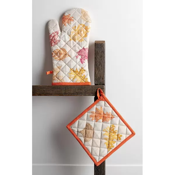 imageMaison d Hermine Oven Mitts  Pot Holders 100 Cotton Heat Resistant Oven Mitt 75quotx13quot ampamp Pot Holder 8quotx8quot Cooking BBQ Baking Grilling Fruit DHiver ThanksgivingChristmas20  Colors of Autumn