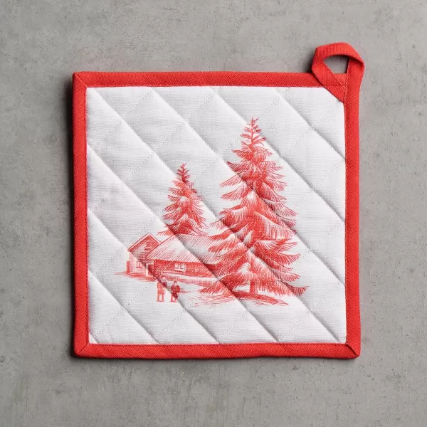 imageMaison d Hermine Oven Mitts  Pot Holders 100 Cotton Heat Resistant Oven Mitt 75quotx13quot ampamp Pot Holder 8quotx8quot Cooking BBQ Baking Grilling Fruit DHiver ThanksgivingChristmas48  Winter Jouy