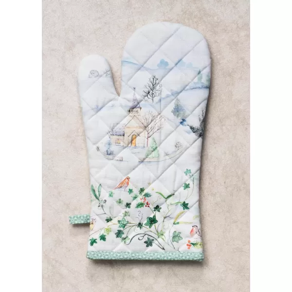 imageMaison d Hermine Oven Mitts  Pot Holders 100 Cotton Heat Resistant Oven Mitt 75quotx13quot ampamp Pot Holder 8quotx8quot Cooking BBQ Baking Grilling Fruit DHiver ThanksgivingChristmasSnowy World