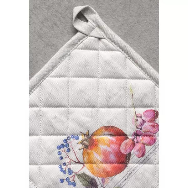 imageMaison d Hermine Oven Mitts  Pot Holders 100 Cotton Heat Resistant Oven Mitt 75quotx13quot ampamp Pot Holder 8quotx8quot Cooking BBQ Baking Grilling Fruit DHiver ThanksgivingChristmas23  Fruit Dhiver