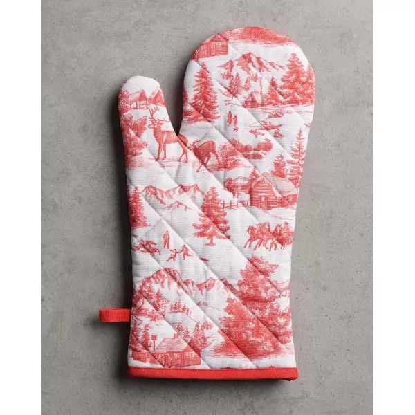 imageMaison d Hermine Oven Mitts  Pot Holders 100 Cotton Heat Resistant Oven Mitt 75quotx13quot ampamp Pot Holder 8quotx8quot Cooking BBQ Baking Grilling Fruit DHiver ThanksgivingChristmas48  Winter Jouy