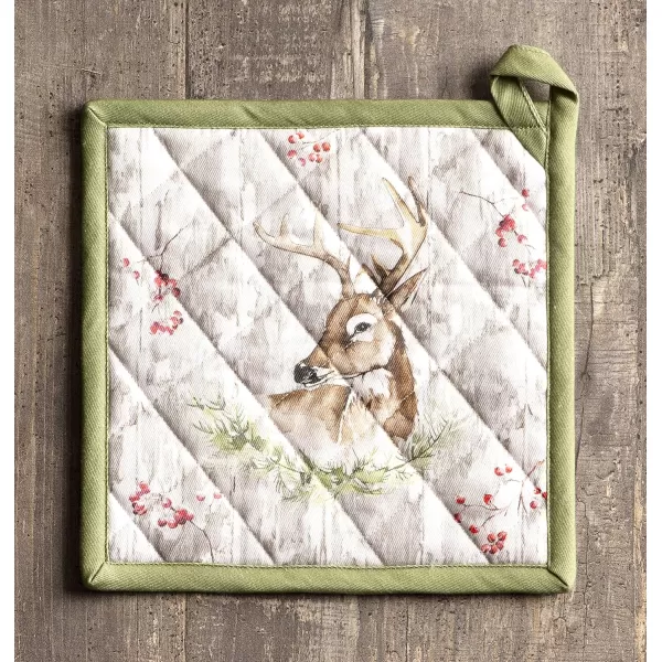 imageMaison d Hermine Oven Mitts  Pot Holders 100 Cotton Heat Resistant Oven Mitt 75quotx13quot ampamp Pot Holder 8quotx8quot Cooking BBQ Baking Grilling Fruit DHiver ThanksgivingChristmas35  Mountain Life