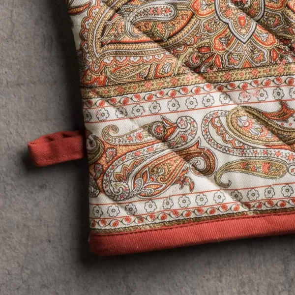 imageMaison d Hermine Oven Mitts  Pot Holders 100 Cotton Heat Resistant Oven Mitt 75quotx13quot ampamp Pot Holder 8quotx8quot Cooking BBQ Baking Grilling Fruit DHiver ThanksgivingChristmas4  Kashmir Paisley
