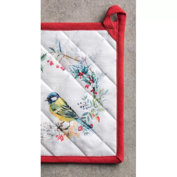 imageMaison d Hermine Oven Mitts  Pot Holders 100 Cotton Heat Resistant Oven Mitt 75quotx13quot ampamp Pot Holder 8quotx8quot Cooking BBQ Baking Grilling Fruit DHiver ThanksgivingChristmas44  Morzine