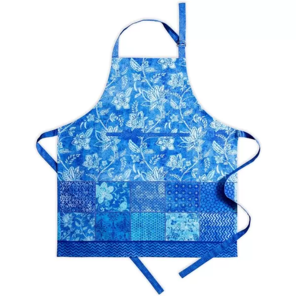 imageMaison d Hermine 100 Cotton Kitchen Apron with an Adjustable Neck with Long Ties for Women Men Chef12  Indigo Love