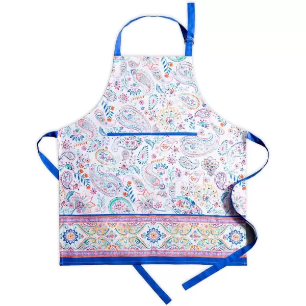 imageMaison d Hermine 100 Cotton Kitchen Apron with an Adjustable Neck with Long Ties for Women Men Chef17  Indian Floral