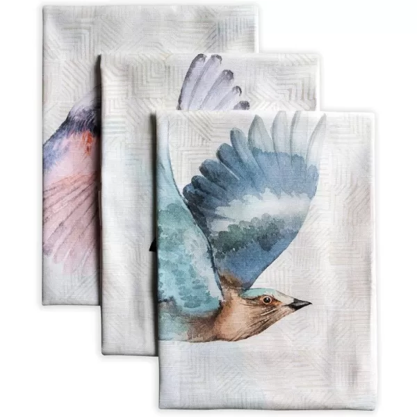 imageMaison d Hermine Dish Towels 100 Cotton Kitchen Towels Absorbent Dishcloth for Home Kitchen Dining Cocktail Parties ampamp Camping Marquise  SpringSummer Set of 318  Flying Birds