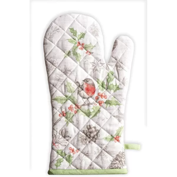 imageMaison d Hermine Oven Glove 100 Cotton 7 Inch x 13 Inch with Loop Heat Resistant BBQ Cooking Baking Grilling Microwave Barbeque Kelim  Infinity  ThanksgivingChristmas31  Christmas Dew