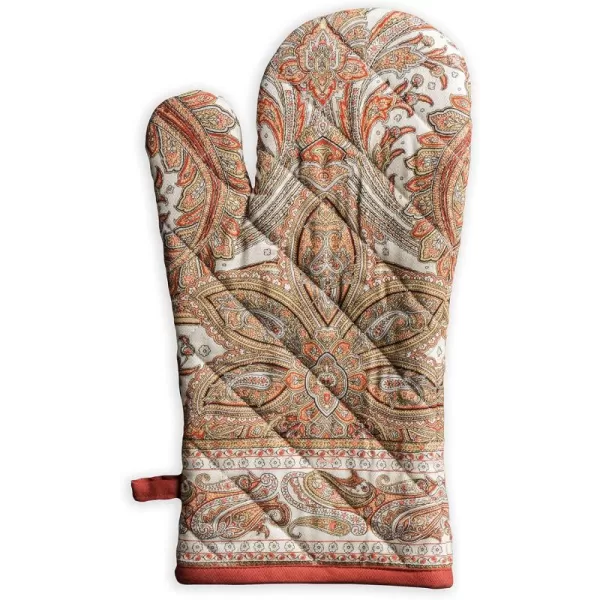 imageMaison d Hermine Oven Glove 100 Cotton 7 Inch x 13 Inch with Loop Heat Resistant BBQ Cooking Baking Grilling Microwave Barbeque Kelim  Infinity  ThanksgivingChristmas4  Kashmir Paisley