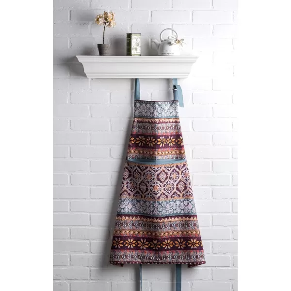 imageCotton Apron with Center Pocket Kitchen Unisex Cloth Apron 1 Piece with Long Ties for Painting Cooking Baking Restaurant04  Fair Isle