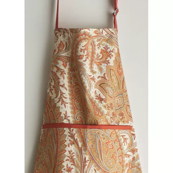 imageCotton Apron with Center Pocket Kitchen Unisex Cloth Apron 1 Piece with Long Ties for Painting Cooking Baking Restaurant06  Kashmir Paisley