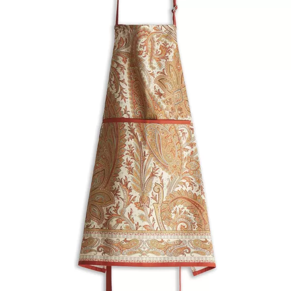 imageCotton Apron with Center Pocket Kitchen Unisex Cloth Apron 1 Piece with Long Ties for Painting Cooking Baking Restaurant06  Kashmir Paisley