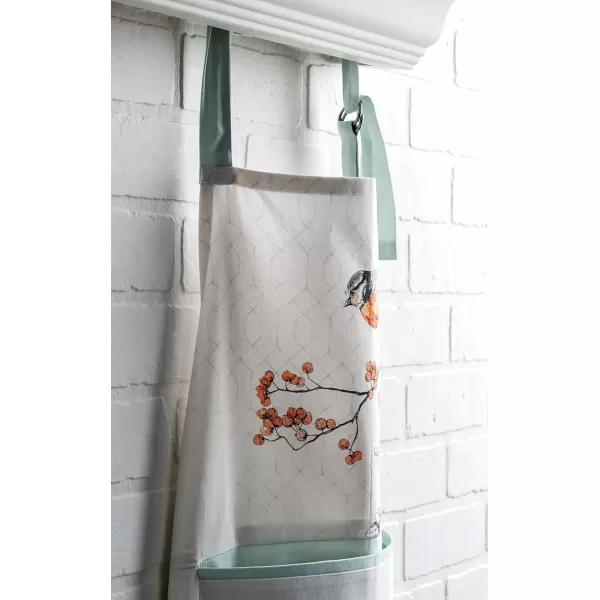 imageCotton Apron with Center Pocket Kitchen Unisex Cloth Apron 1 Piece with Long Ties for Painting Cooking Baking Restaurant09  Whitish Shabby Chique