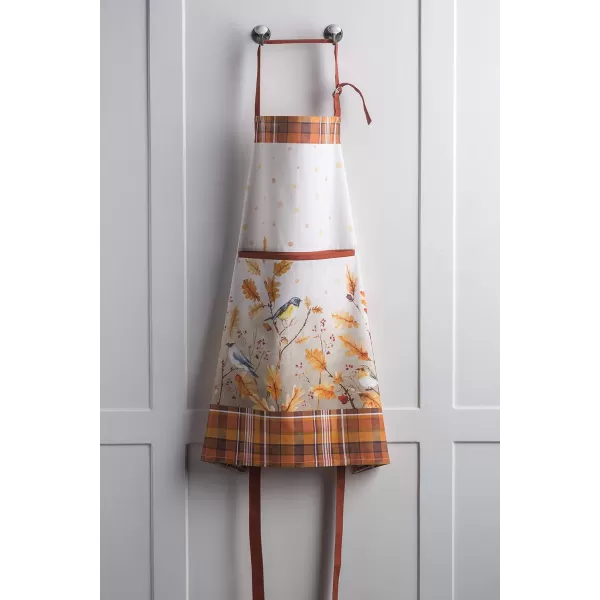 imageCotton Apron with Center Pocket Kitchen Unisex Cloth Apron 1 Piece with Long Ties for Painting Cooking Baking Restaurant13  Oak Leaves